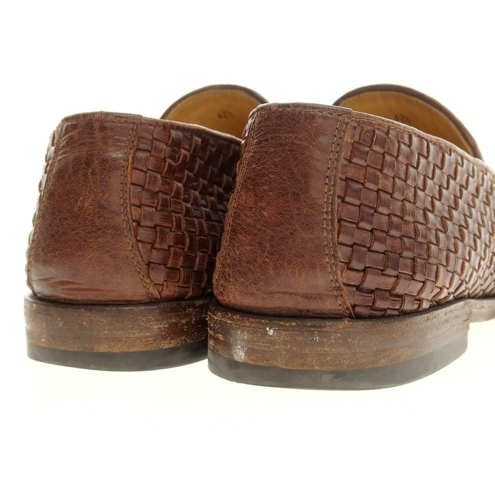 【中古】ブルネロクチネリ Brunello Cucinelli イントレチャートレザー コインローファー ブラウン【 42 1/2 】【 状態ランクD 】【 メンズ 】