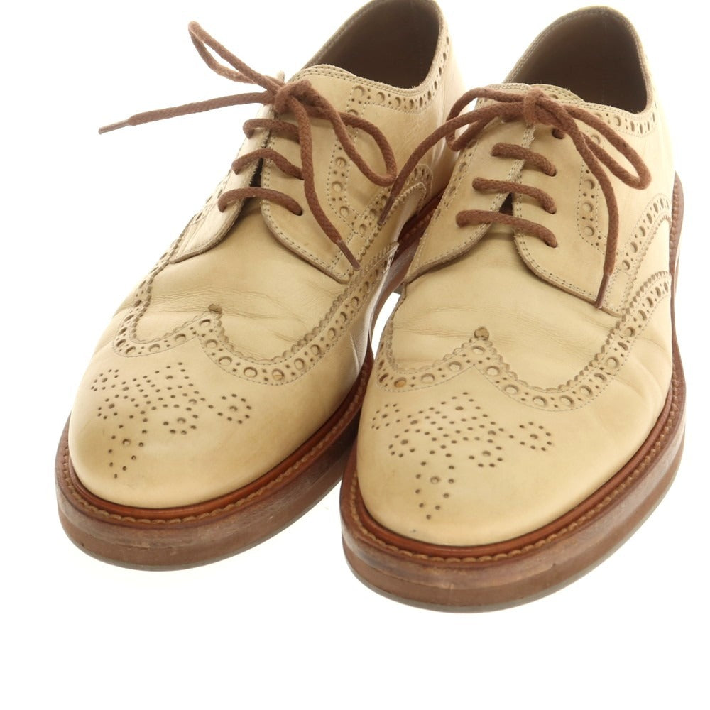 【中古】ブルネロクチネリ Brunello Cucinelli ウイングチップ ドレスシューズ ベージュ【 42 】【 状態ランクB 】【 メンズ 】