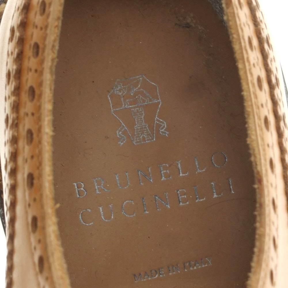 【中古】ブルネロクチネリ Brunello Cucinelli ウイングチップ ドレスシューズ ブラウン【 42 1/2 】【 状態ランクA 】【 メンズ 】