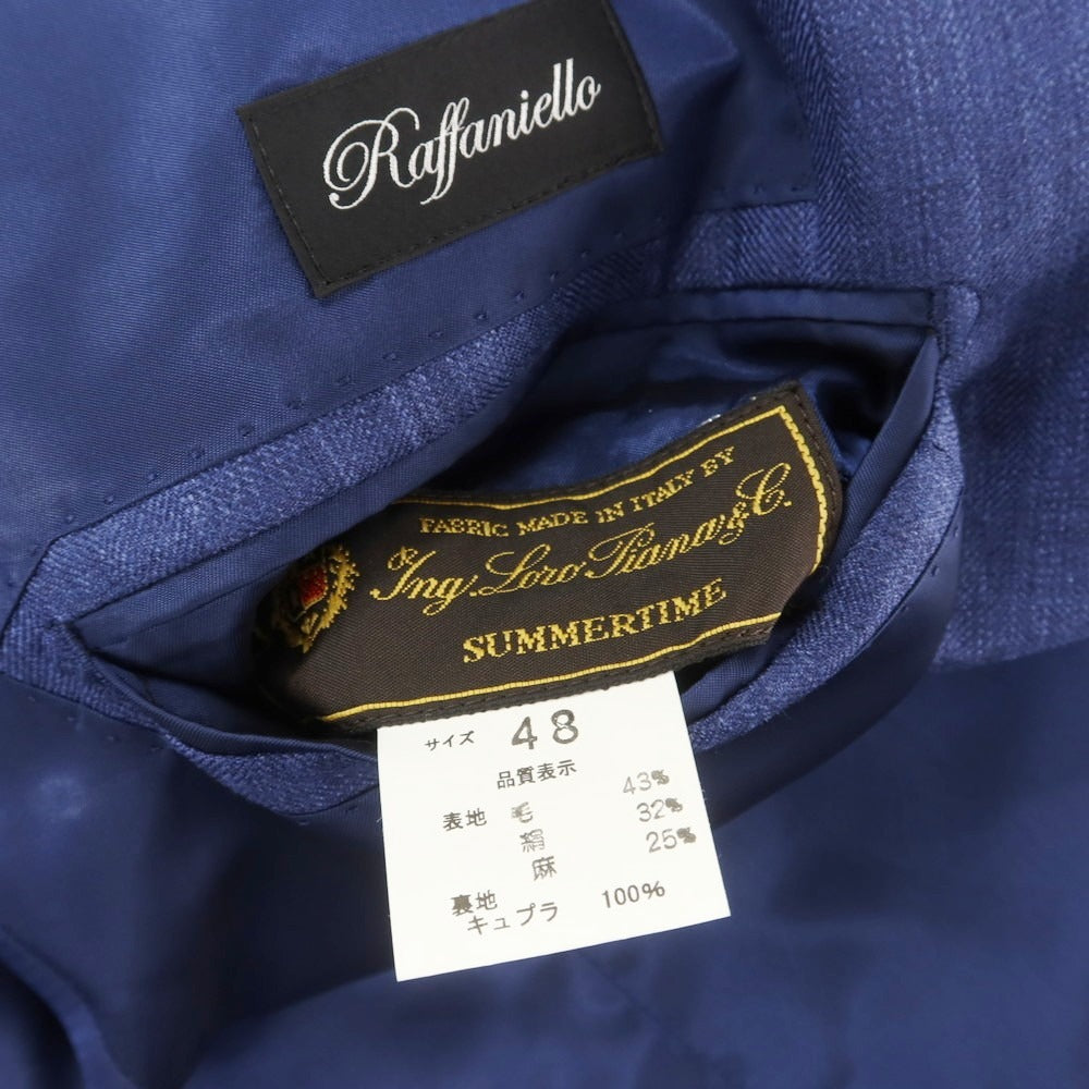 【中古】【未使用】サルトリア ラファニエロ Sartoria Raffaniello ウールシルクリネン テーラードジャケット ブルー系【 48 】【 状態ランクS 】【 メンズ 】