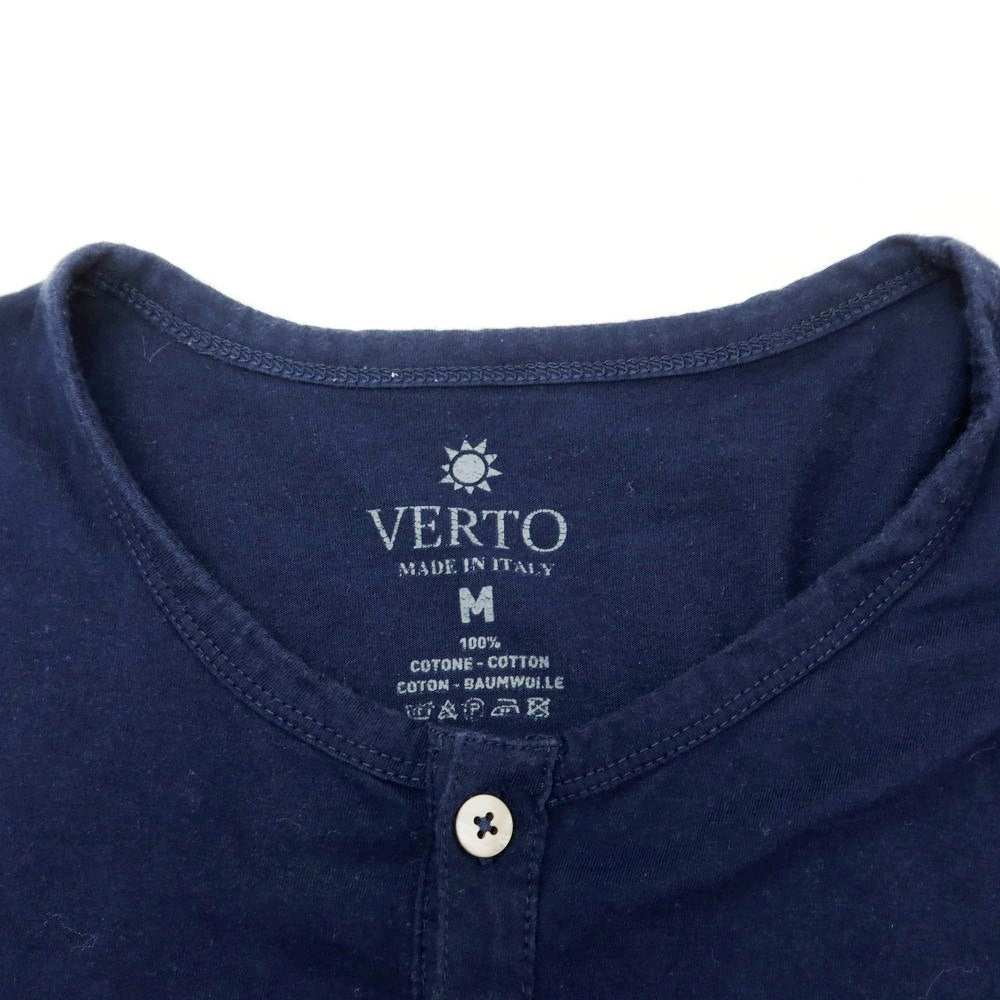 【中古】ヴェルト VERTO コットン ヘンリーネック 半袖Tシャツ ネイビー【 M 】【 状態ランクC 】【 メンズ 】