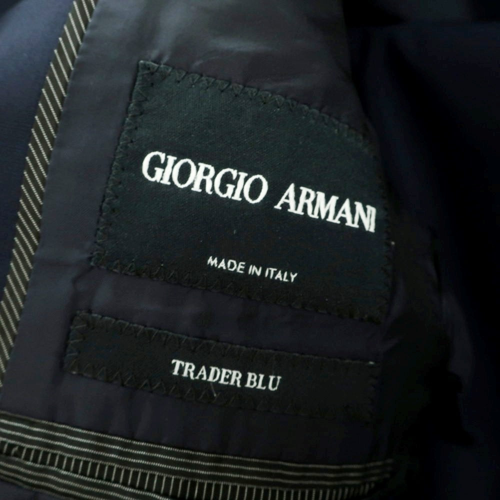 【中古】ジョルジオアルマーニ GIORGIO ARMANI ウール 2つボタンスーツ ダークネイビー【 表記なし(46位) 】【 状態ランクC 】【 メンズ 】