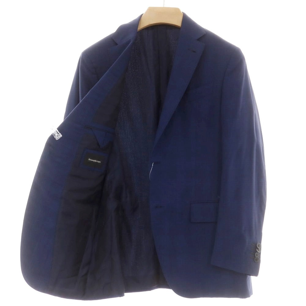 【中古】エルメネジルドゼニア Ermenegildo Zegna ウールシルク テーラードジャケット ネイビーブルー【 46 】【 状態ランクC 】【 メンズ 】