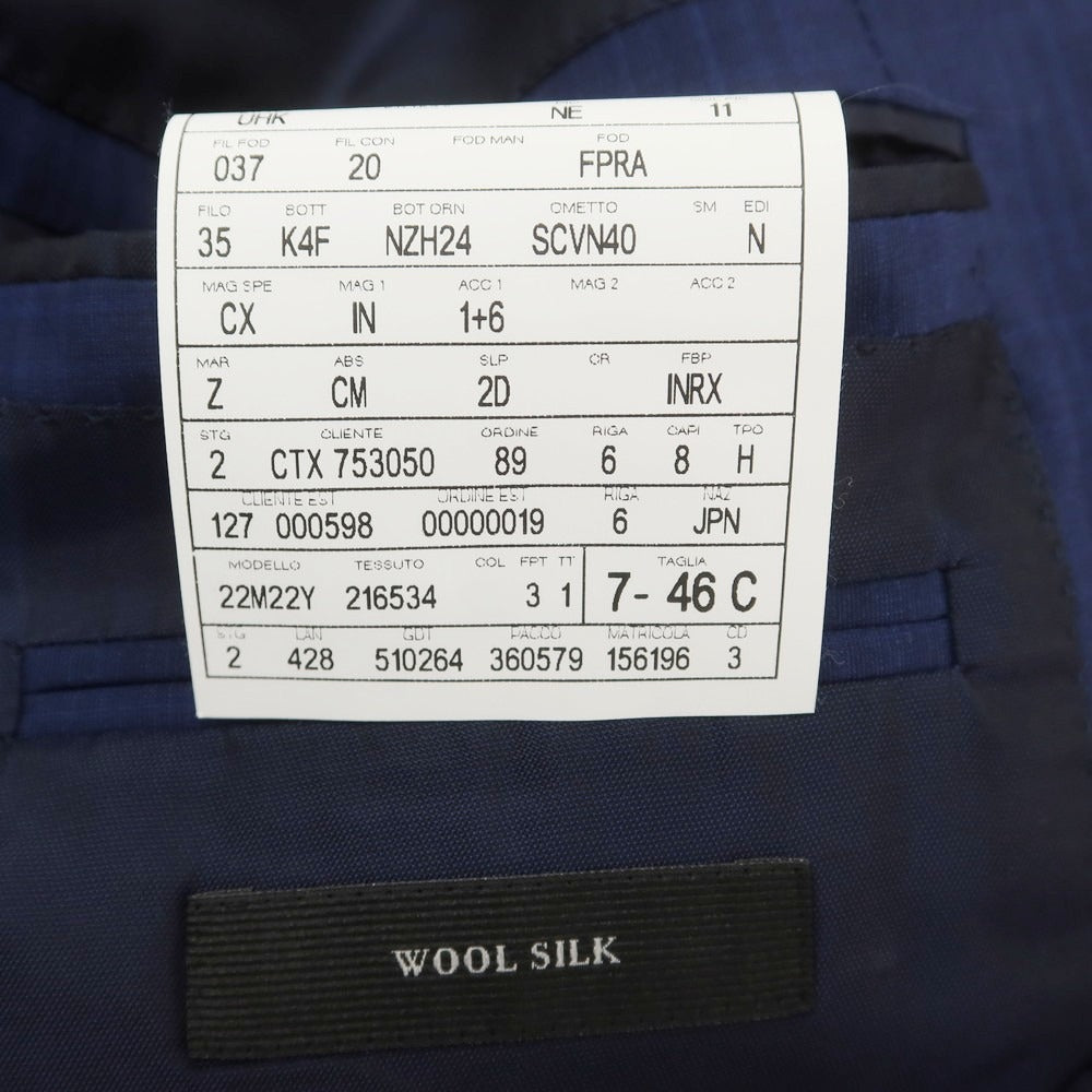 【中古】エルメネジルドゼニア Ermenegildo Zegna ウールシルク テーラードジャケット ネイビーブルー【 46 】【 状態ランクC 】【 メンズ 】
