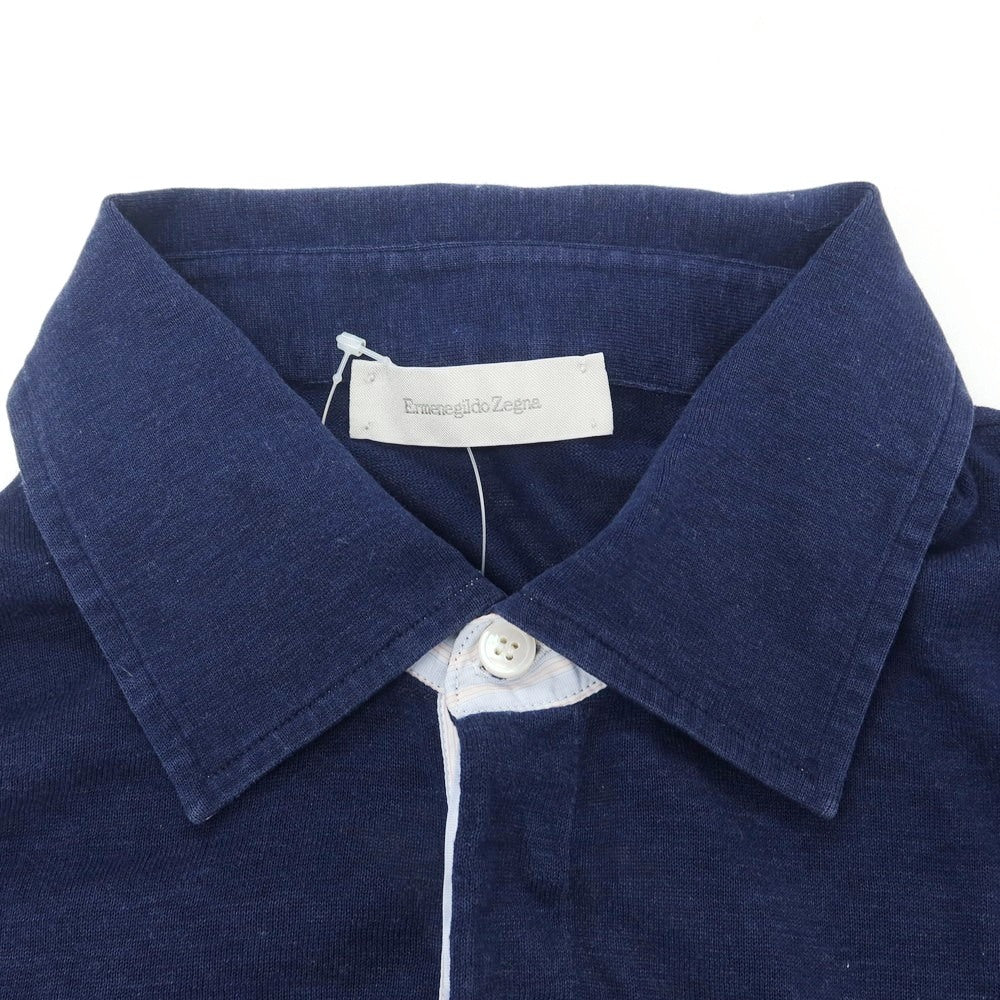 【中古】エルメネジルドゼニア Ermenegildo Zegna コットン 半袖ポロシャツ ネイビー【 S 】【 状態ランクC 】【 メンズ 】