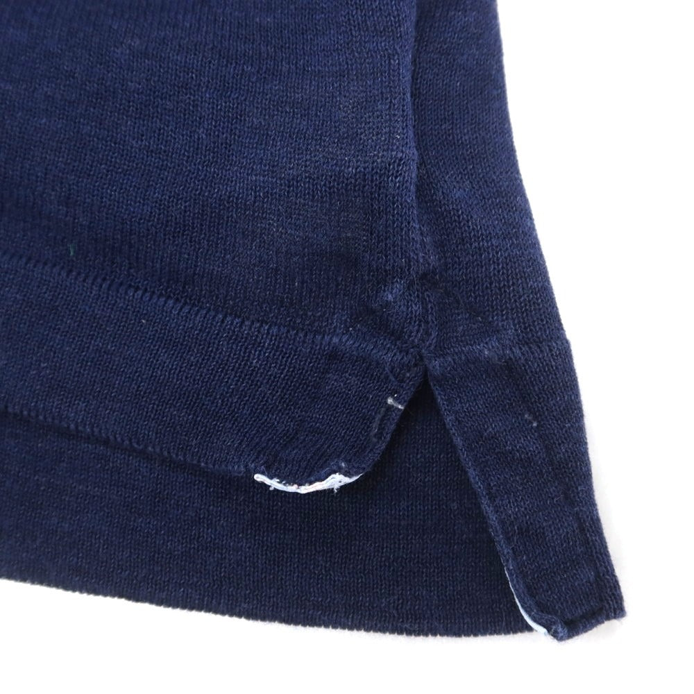 【中古】エルメネジルドゼニア Ermenegildo Zegna コットン 半袖ポロシャツ ネイビー【 S 】【 状態ランクC 】【 メンズ 】