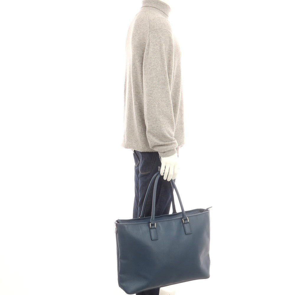 【中古】パイロット イタリア PYLOOT シュリンクレザー トートバッグ ネイビー【 状態ランクB 】【 メンズ 】