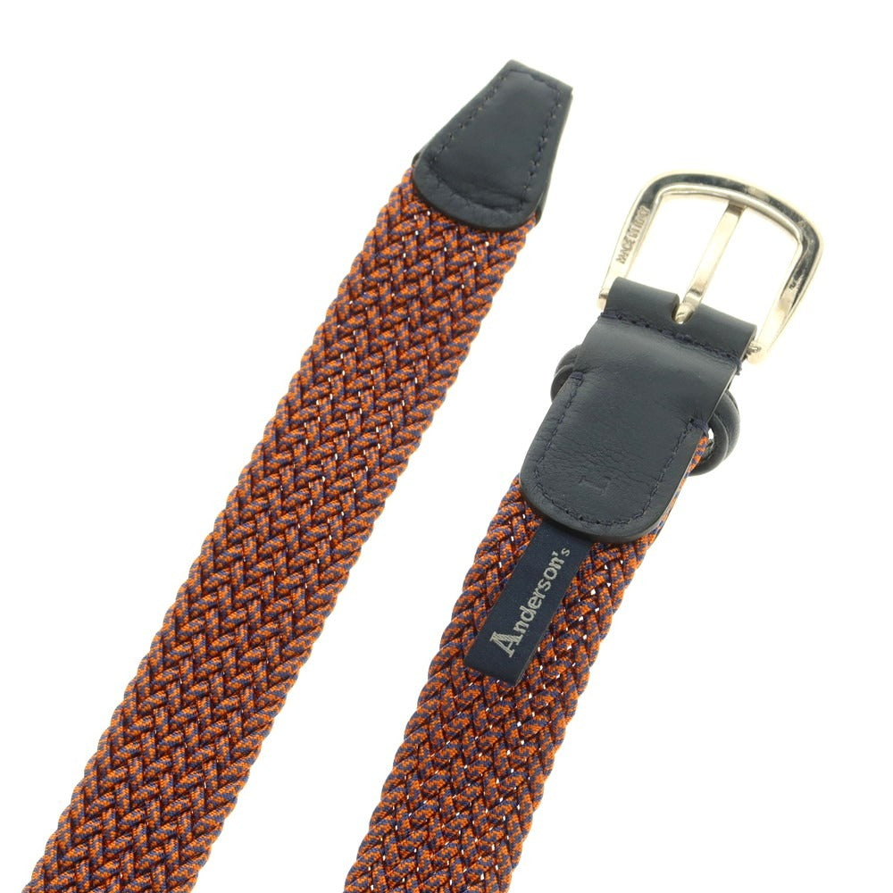 【中古】アンダーソンズ Andersons メッシュ ベルト オレンジxネイビー【 L 】【 状態ランクB 】【 メンズ 】