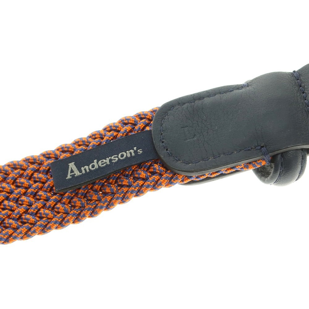【中古】アンダーソンズ Andersons メッシュ ベルト オレンジxネイビー【 L 】【 状態ランクB 】【 メンズ 】