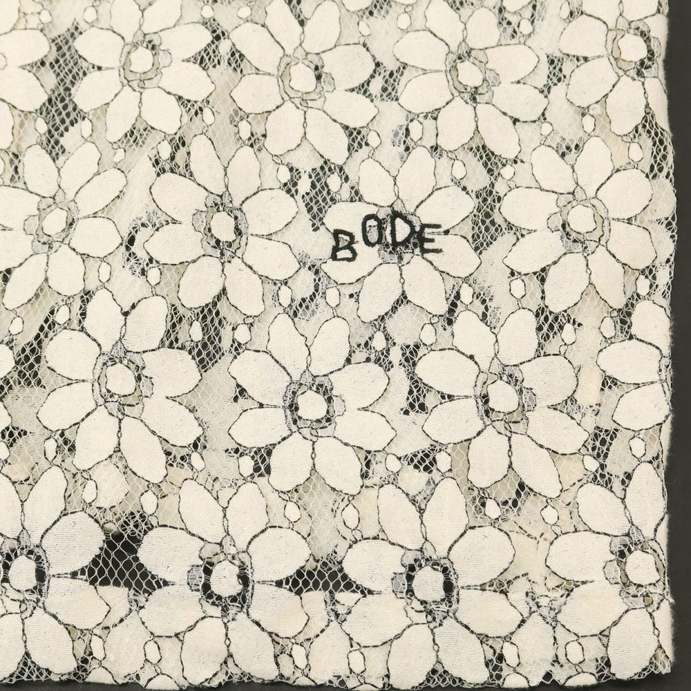 【中古】ボーディ BODE コットンナイロン レース カジュアルシャツ アイボリーxブラック【 L/XL 】【 状態ランクC 】【 メンズ 】