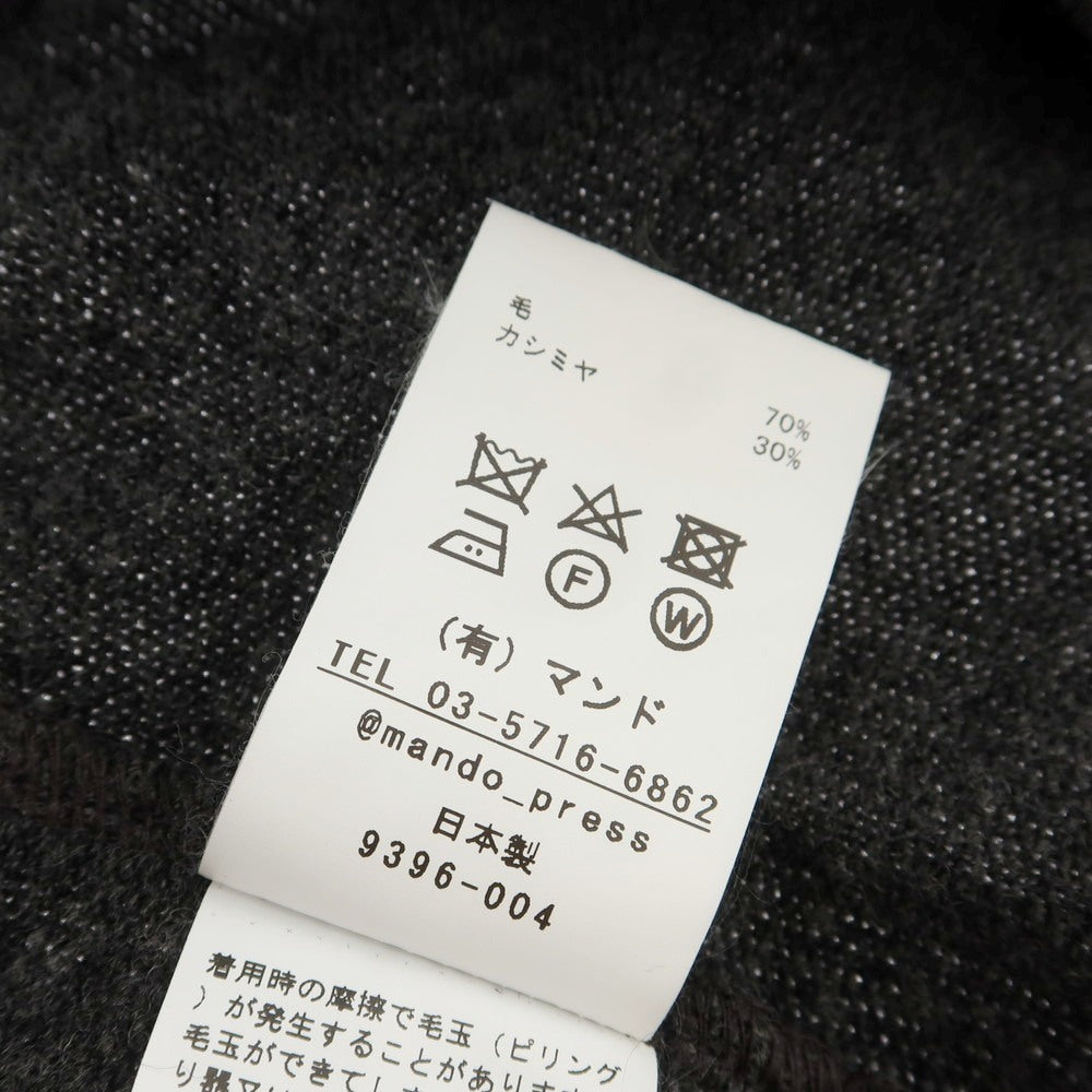 【中古】マンド Mando ウールカシミヤ プルオーバー ニット パーカー チャコール【 1 】【 状態ランクA 】【 メンズ 】