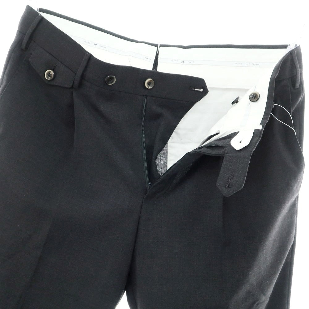 【中古】ピーティートリノ PT TORINO TECHNO WASHABLE WOOL ストレッチ ポリエステルウール ドレススラックスパンツ チャコール【 48 】【 状態ランクB 】【 メンズ 】