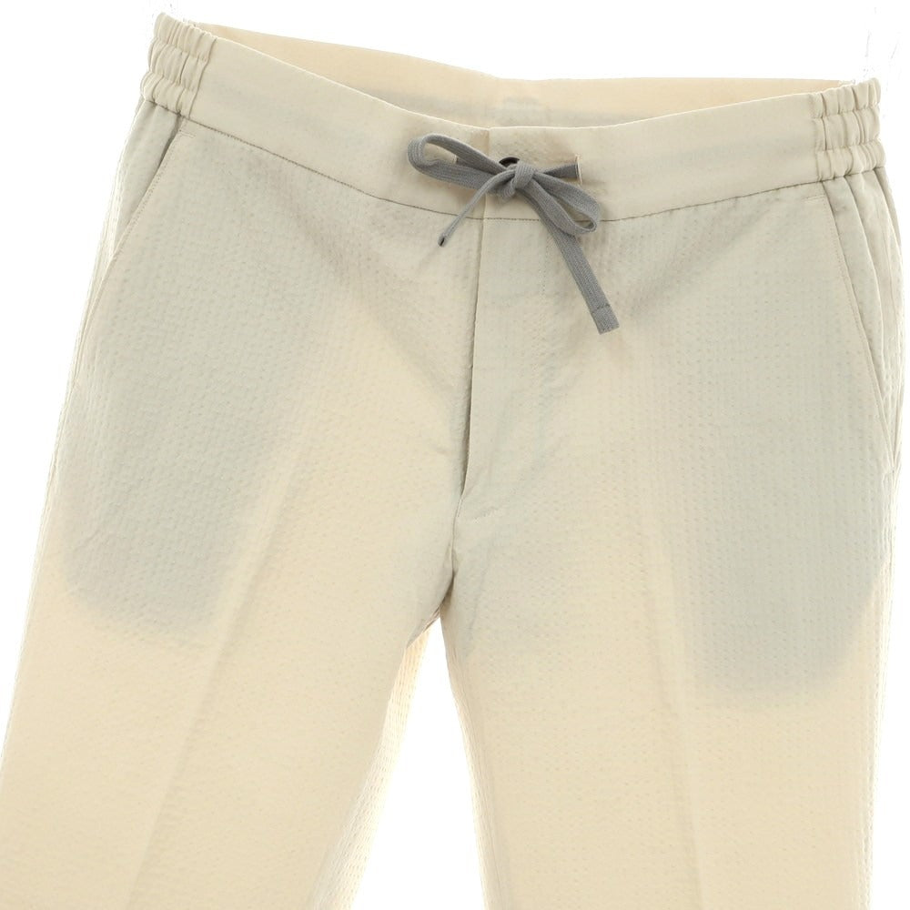 【中古】ザ チノ リヴァイブド THE CHINO REVIVED コットンポリエステル シアサッカー チェック イージースラックスパンツ ライトベージュ系【 85 】【 状態ランクA 】【 メンズ 】
