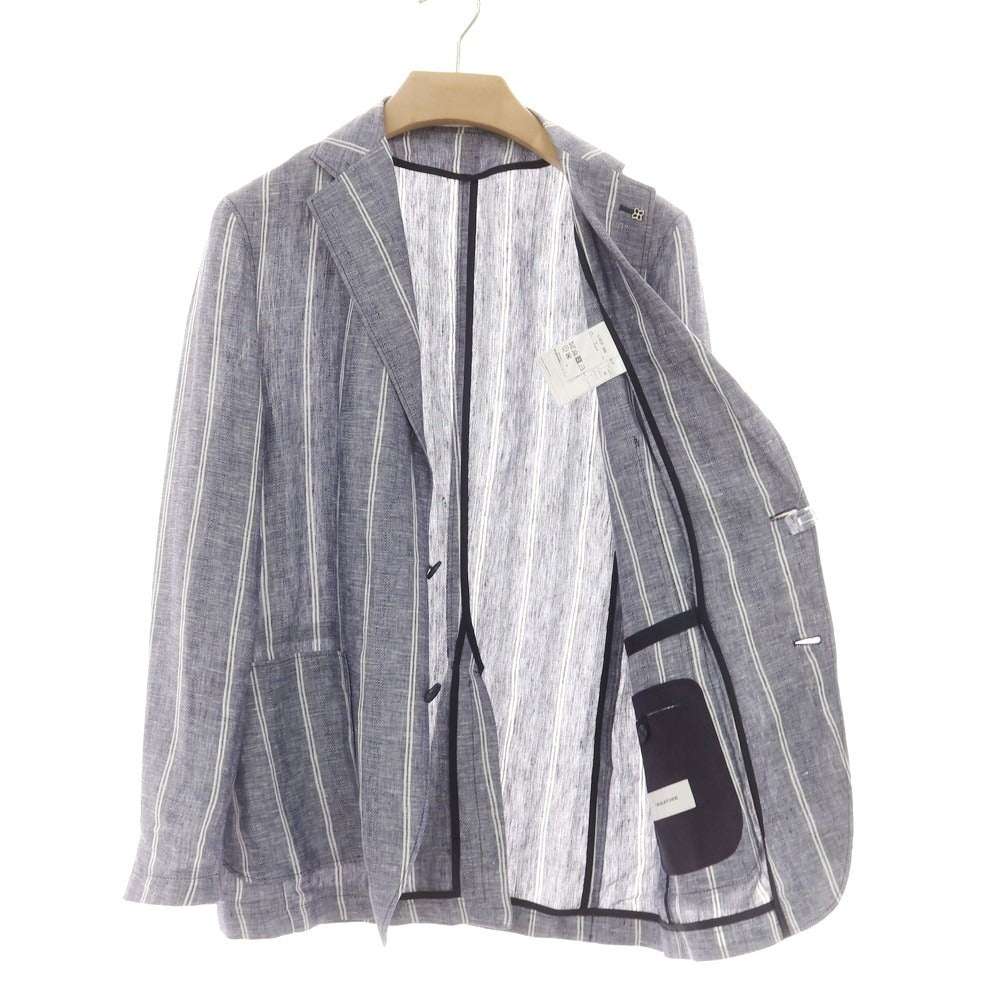 【中古】タリアトーレ TAGLIATORE リネン ストライプ テーラードジャケット ブルー【 46 】【 状態ランクA 】【 メンズ 】