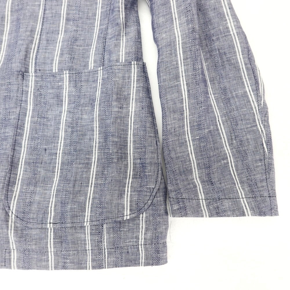 【中古】タリアトーレ TAGLIATORE リネン ストライプ テーラードジャケット ブルー【 46 】【 状態ランクA 】【 メンズ 】