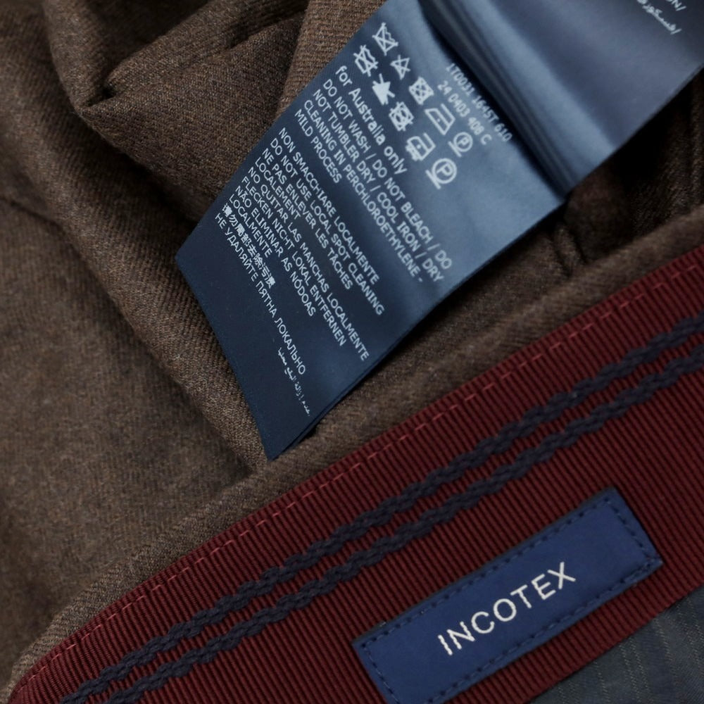 【中古】インコテックス INCOTEX ウール ドレススラックスパンツ ブラウン【 46 】【 状態ランクA 】【 メンズ 】