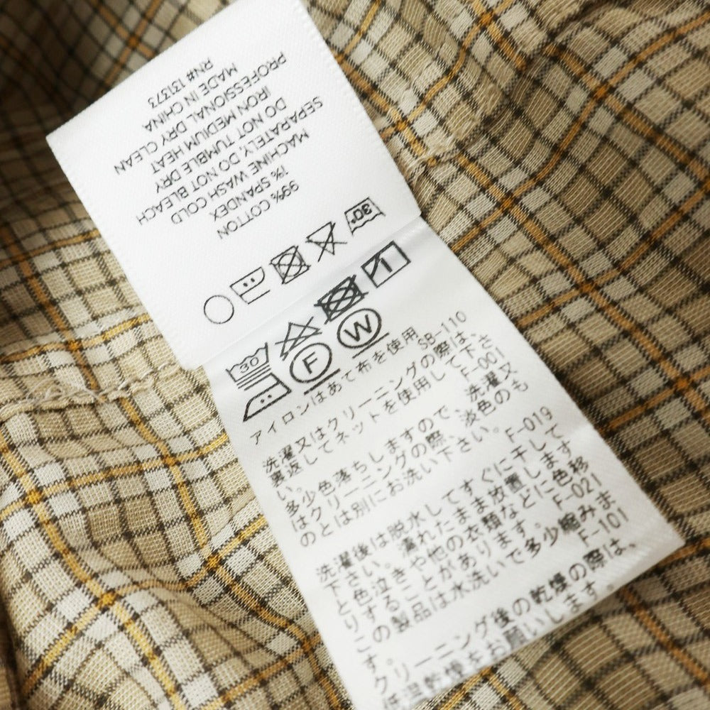【中古】サタデーズ ニューヨークシティ Saturdays NYC コットン チェック レギュラーカラー カジュアルシャツ ベージュ【 L 】【 状態ランクB 】【 メンズ 】