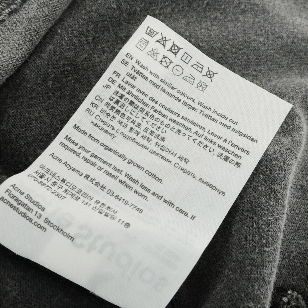 【中古】アクネストゥディオズ ACNE STUDIOS 2025年春夏 コットン クルーネック 半袖Tシャツ フェイテッドブラック【 XL 】【 状態ランクB 】【 メンズ 】