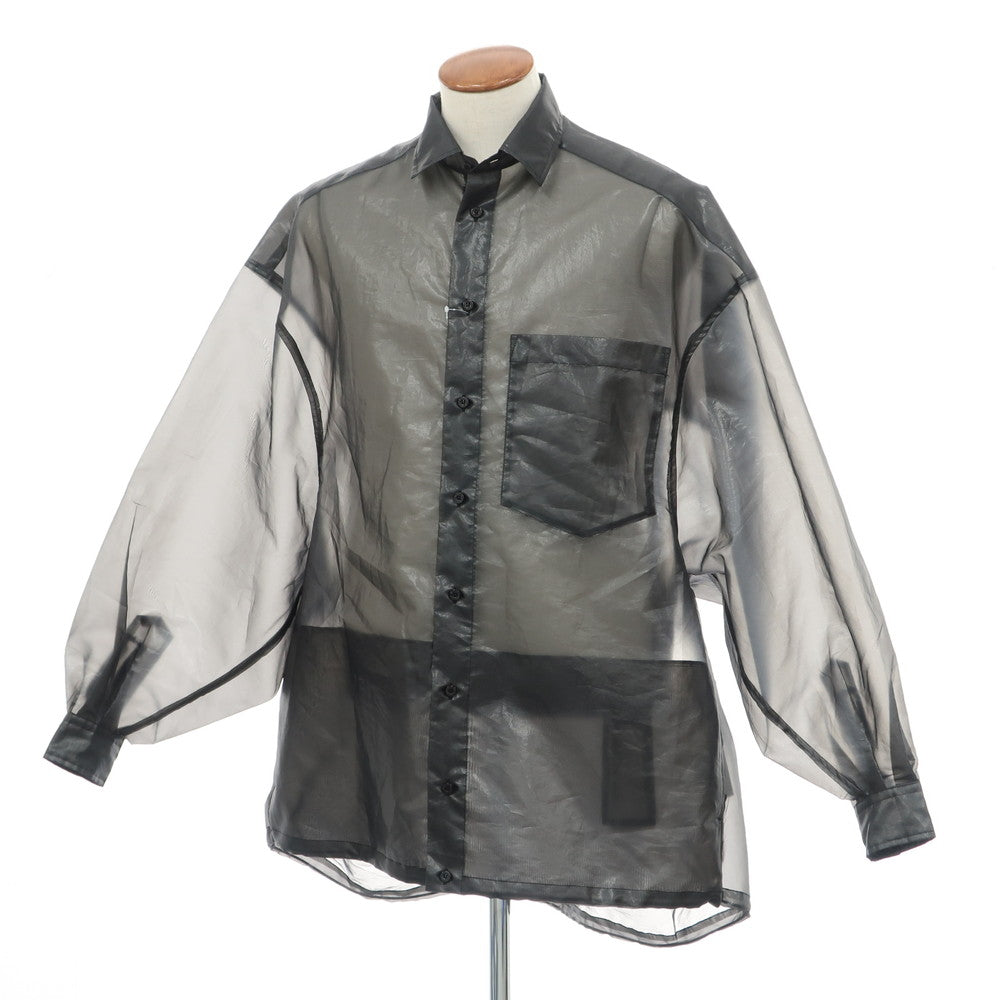 【中古】【未使用】アンリアレイジ ANREALAGE 2025年春夏 WINDPROOF ORGANDY SHIRTS ポリエステル カジュアルシャツ ブラック【 46 】【 状態ランクS 】【 メンズ 】