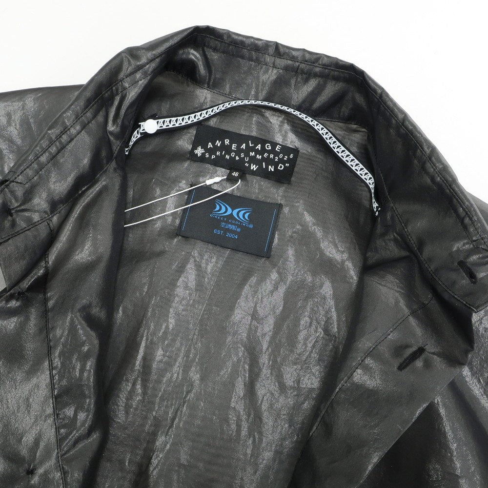 【中古】【未使用】アンリアレイジ ANREALAGE 2025年春夏 WINDPROOF ORGANDY SHIRTS ポリエステル カジュアルシャツ ブラック【 46 】【 状態ランクS 】【 メンズ 】