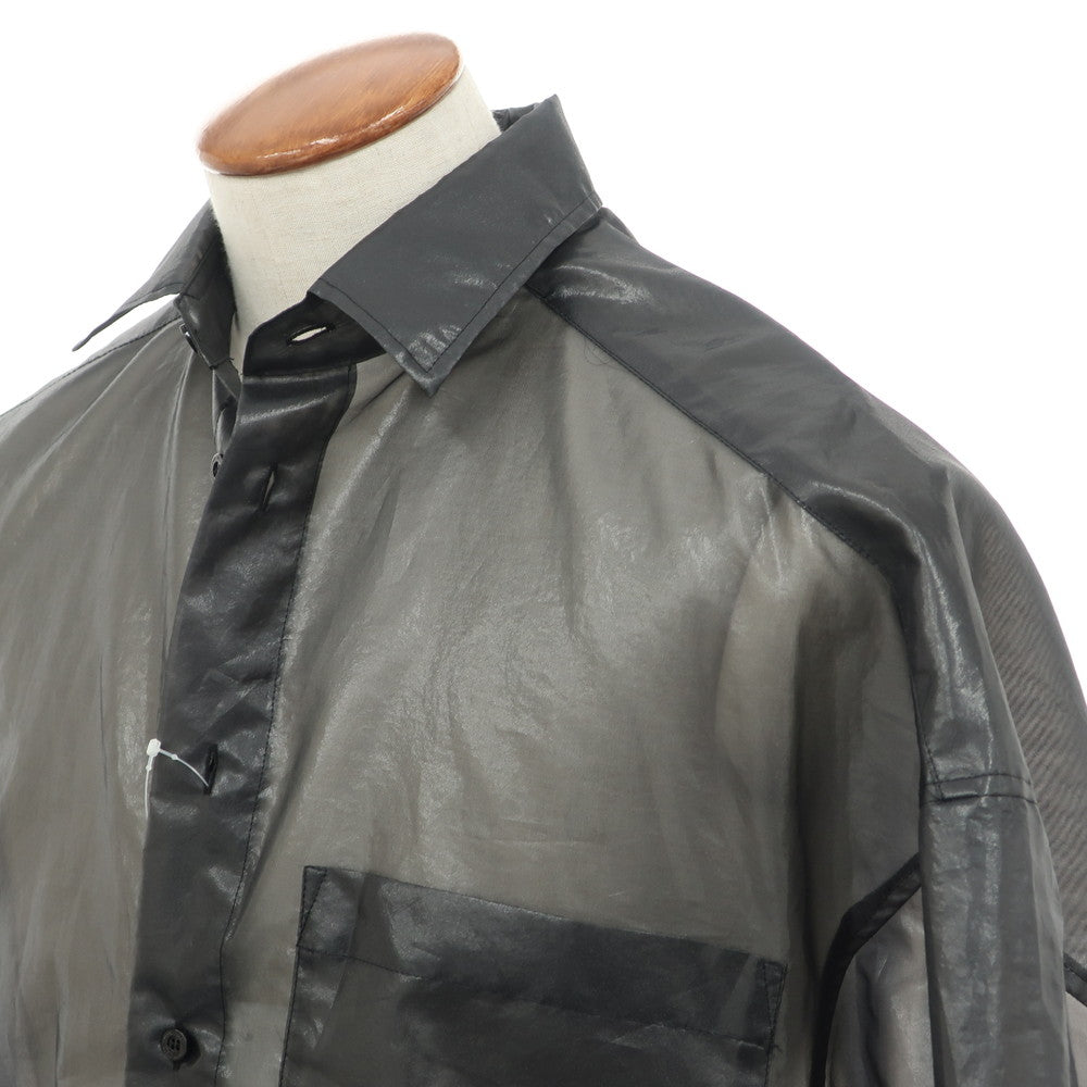 【中古】【未使用】アンリアレイジ ANREALAGE 2025年春夏 WINDPROOF ORGANDY SHIRTS ポリエステル カジュアルシャツ ブラック【 46 】【 状態ランクS 】【 メンズ 】