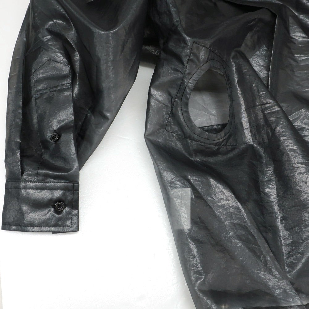 【中古】【未使用】アンリアレイジ ANREALAGE 2025年春夏 WINDPROOF ORGANDY SHIRTS ポリエステル カジュアルシャツ ブラック【 46 】【 状態ランクS 】【 メンズ 】