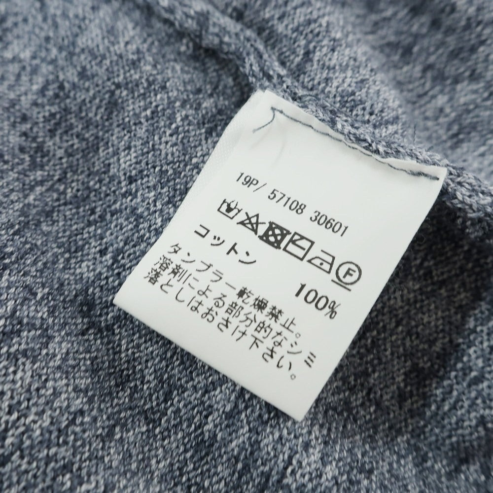 【中古】グランサッソ GRAN SASSO MONSIEUR NICOLE別注 ハイゲージ コットン クルーネック 半袖 プルオーバーニット ネイビー系【 46 】【 状態ランクB 】【 メンズ 】