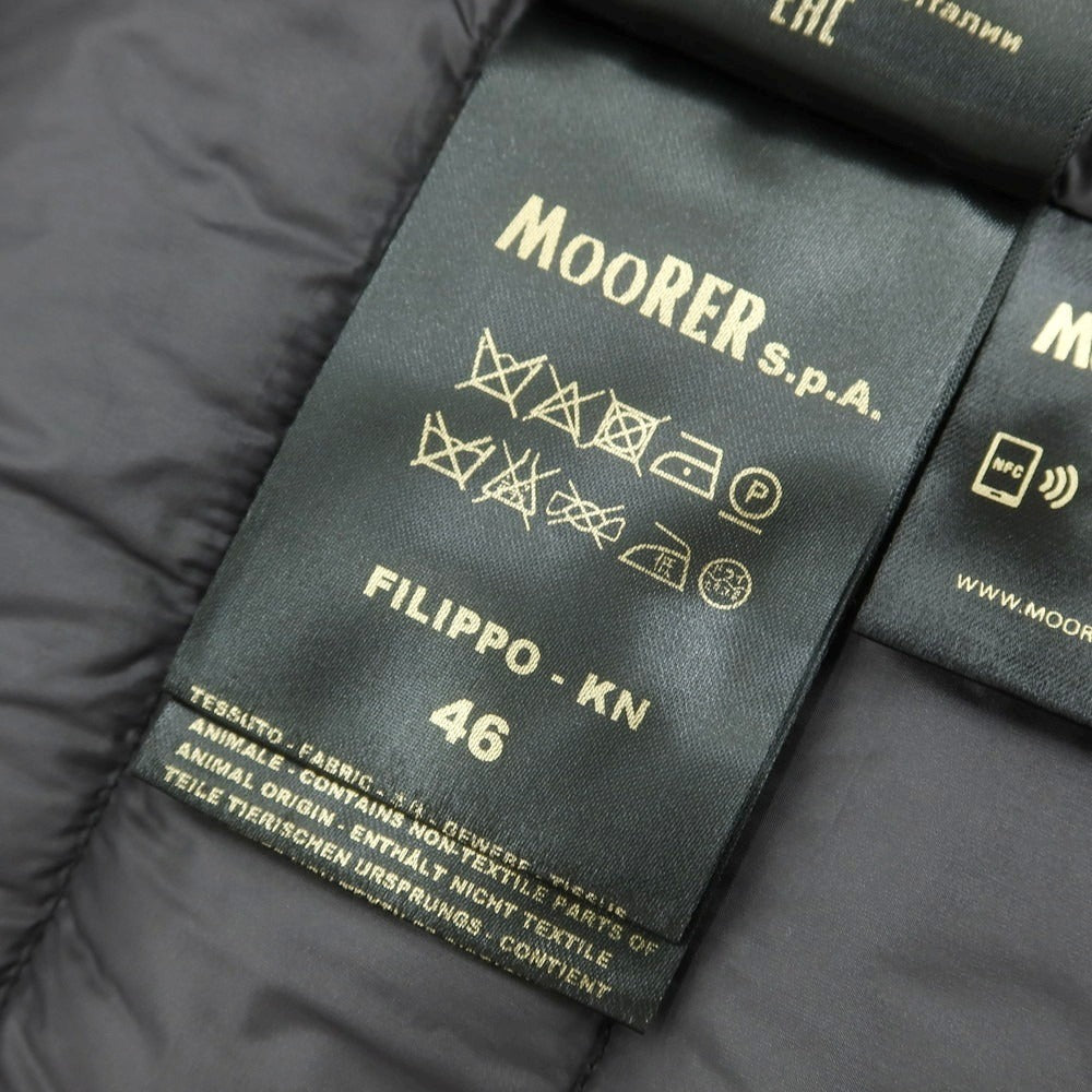 【中古】ムーレー MOORER FILIPPO ストレッチナイロン ダウンジャケット ブラック【 46 】【 状態ランクB 】【 メンズ 】