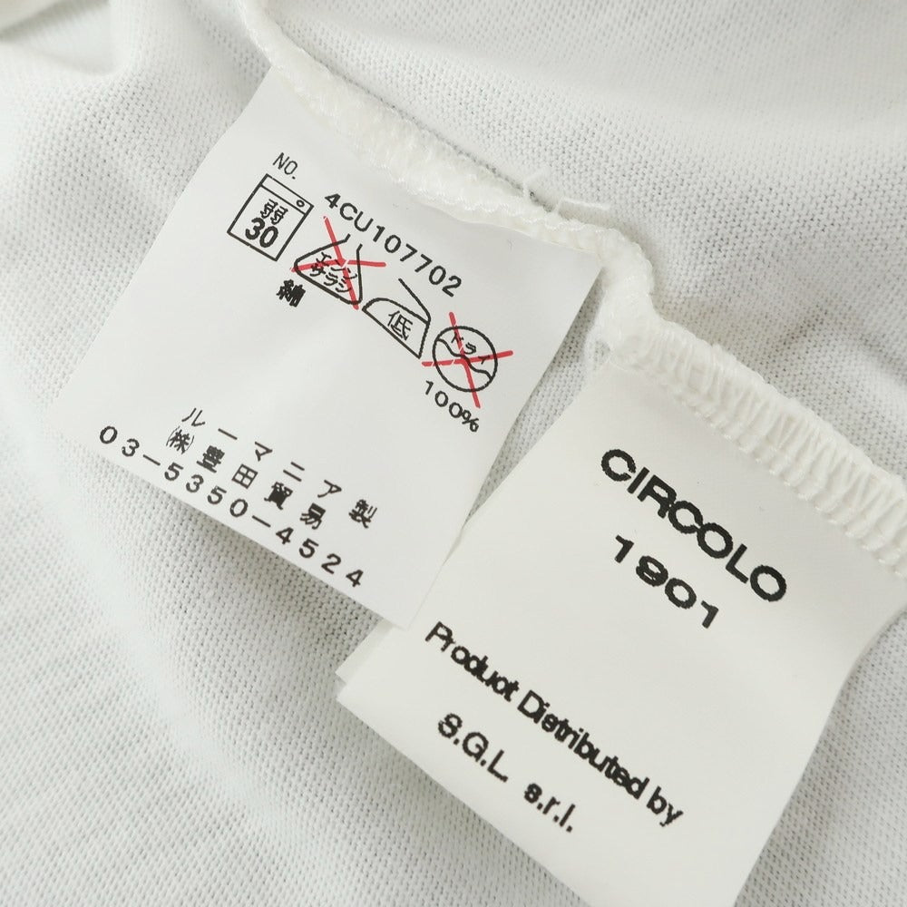 【中古】チルコロ1901 CIRCOLO 1901 コットン クルーネック ポケット 半袖Tシャツ ホワイト【 S 】【 状態ランクB 】【 メンズ 】
