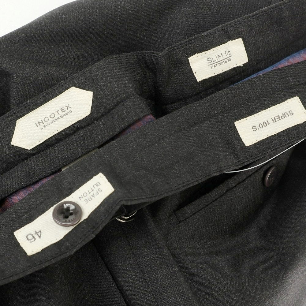 【中古】インコテックス INCOTEX SUPER100’S ウール ドレススラックスパンツ チャコール【 46 】【 状態ランクB 】【 メンズ 】