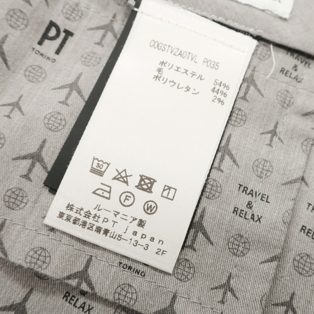 【中古】ピーティートリノ PT TORINO TECHNO WASHABLE WOOL ストレッチ ポリエステルウール ドレススラックスパンツ ライトグレー【 46 】【 状態ランクA 】【 メンズ 】
