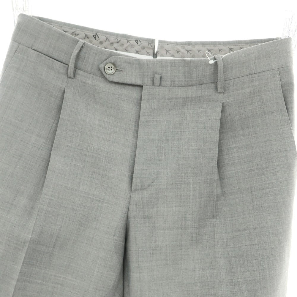 【中古】ピーティートリノ PT TORINO TECHNO WASHABLE WOOL ストレッチ ポリエステルウール ドレススラックスパンツ ライトグレー【 46 】【 状態ランクA 】【 メンズ 】
