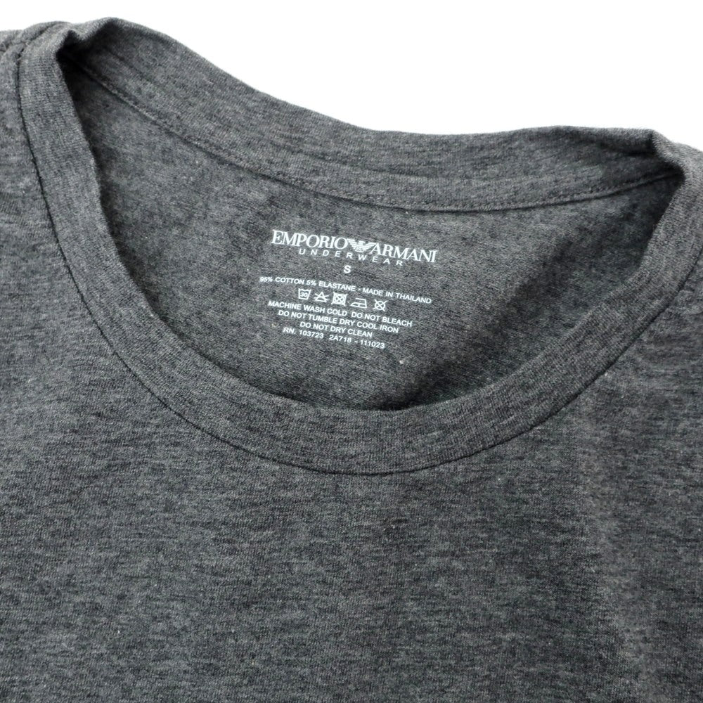 【中古】【未使用】エンポリオ アルマーニ EMPORIO ARMANI UNDERWEAR ストレッチ コットン クルーネック 長袖Tシャツ グレー【 S 】【 状態ランクS 】【 メンズ 】