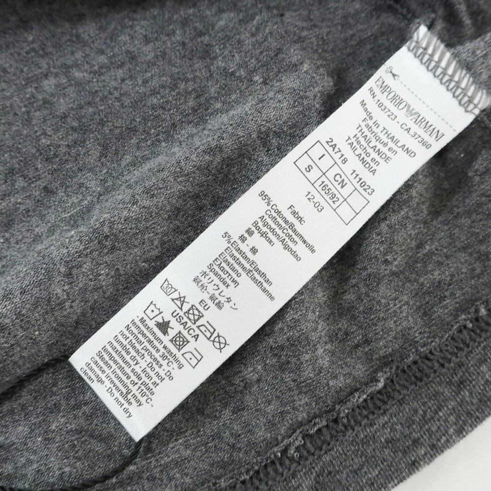 【中古】【未使用】エンポリオ アルマーニ EMPORIO ARMANI UNDERWEAR ストレッチ コットン クルーネック 長袖Tシャツ グレー【 S 】【 状態ランクS 】【 メンズ 】