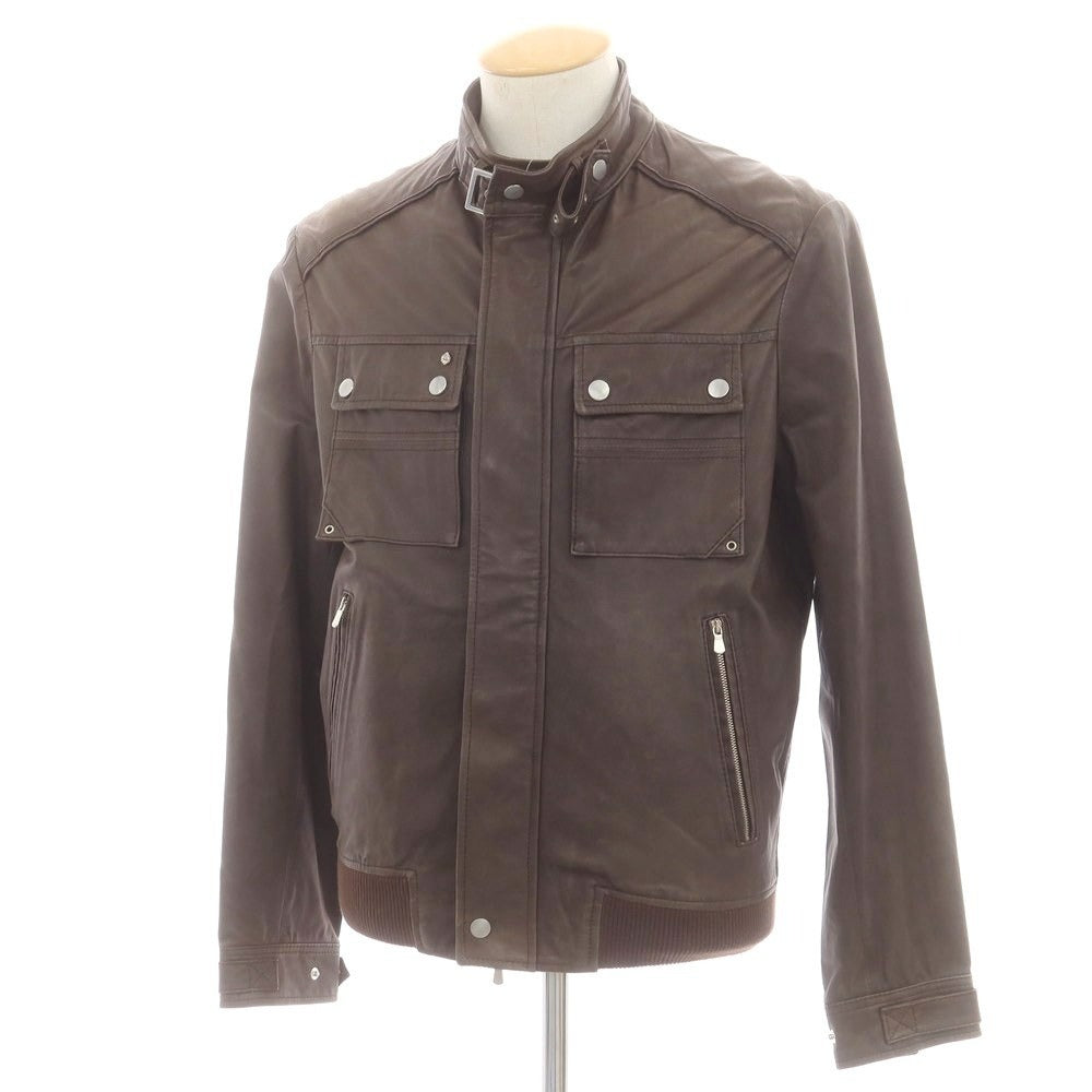 【中古】ルイジボレッリ ラグジュアリーヴィンテージ LUIGIBORRELLI LUXURY VINTAGE レザーブルゾン ダークブラウン【 表記なし(S位) 】【 状態ランクD 】【 メンズ 】