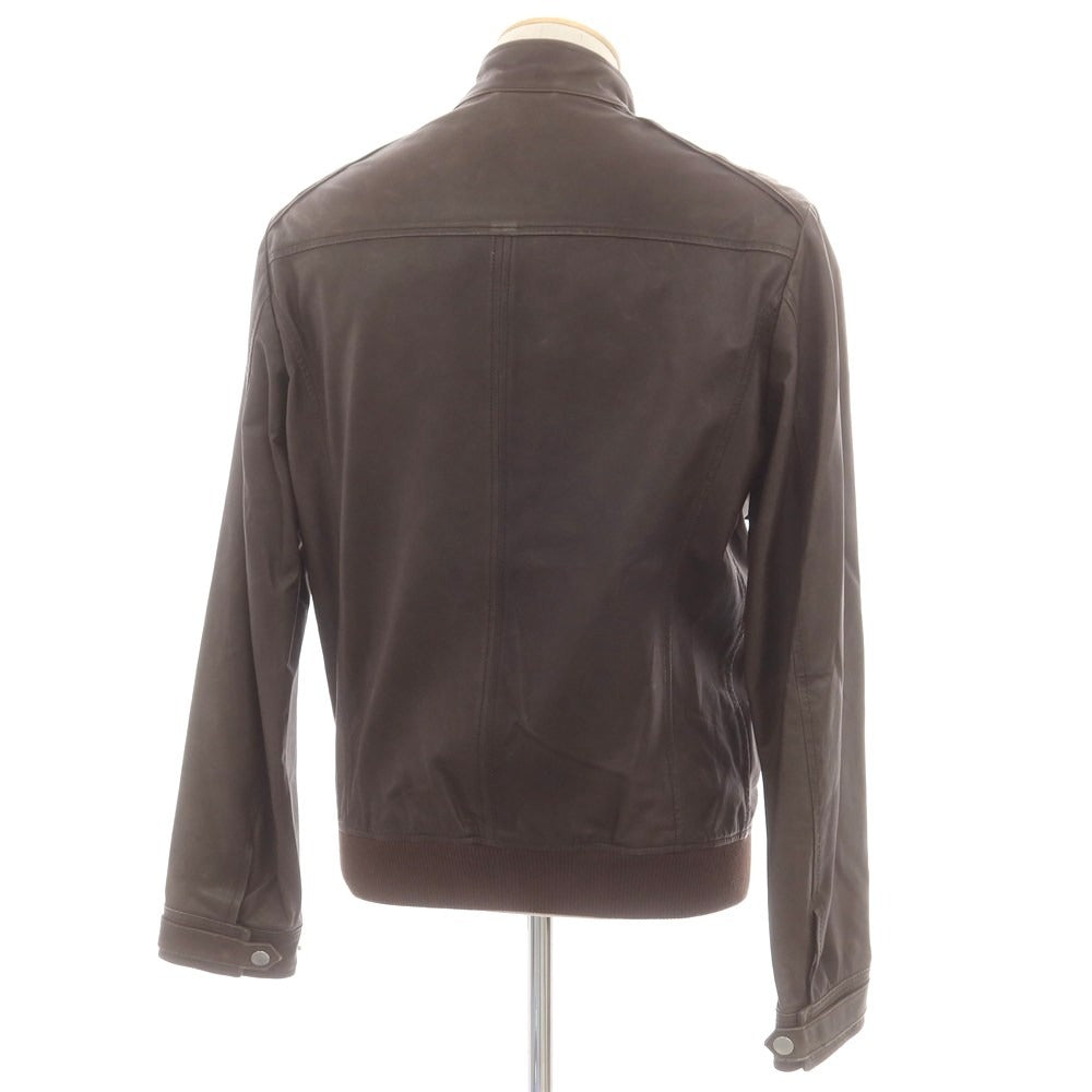 【中古】ルイジボレッリ ラグジュアリーヴィンテージ LUIGIBORRELLI LUXURY VINTAGE レザーブルゾン ダークブラウン【 表記なし(S位) 】【 状態ランクD 】【 メンズ 】