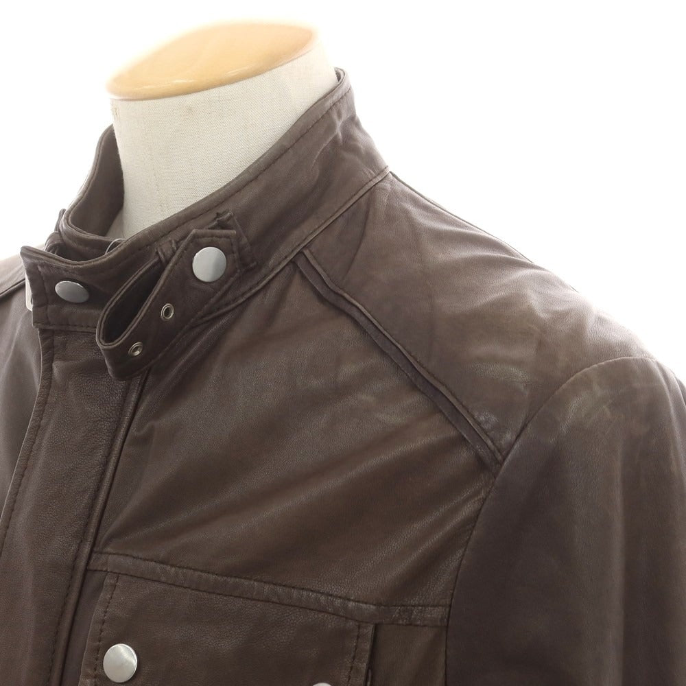 【中古】ルイジボレッリ ラグジュアリーヴィンテージ LUIGIBORRELLI LUXURY VINTAGE レザーブルゾン ダークブラウン【 表記なし(S位) 】【 状態ランクD 】【 メンズ 】