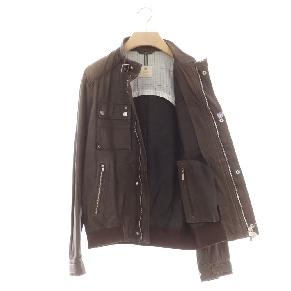 【中古】ルイジボレッリ ラグジュアリーヴィンテージ LUIGIBORRELLI LUXURY VINTAGE レザーブルゾン ダークブラウン【 表記なし(S位) 】【 状態ランクD 】【 メンズ 】