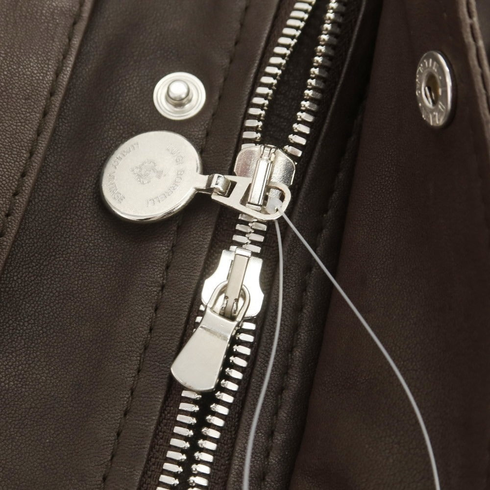 【中古】ルイジボレッリ ラグジュアリーヴィンテージ LUIGIBORRELLI LUXURY VINTAGE レザーブルゾン ダークブラウン【 表記なし(S位) 】【 状態ランクD 】【 メンズ 】