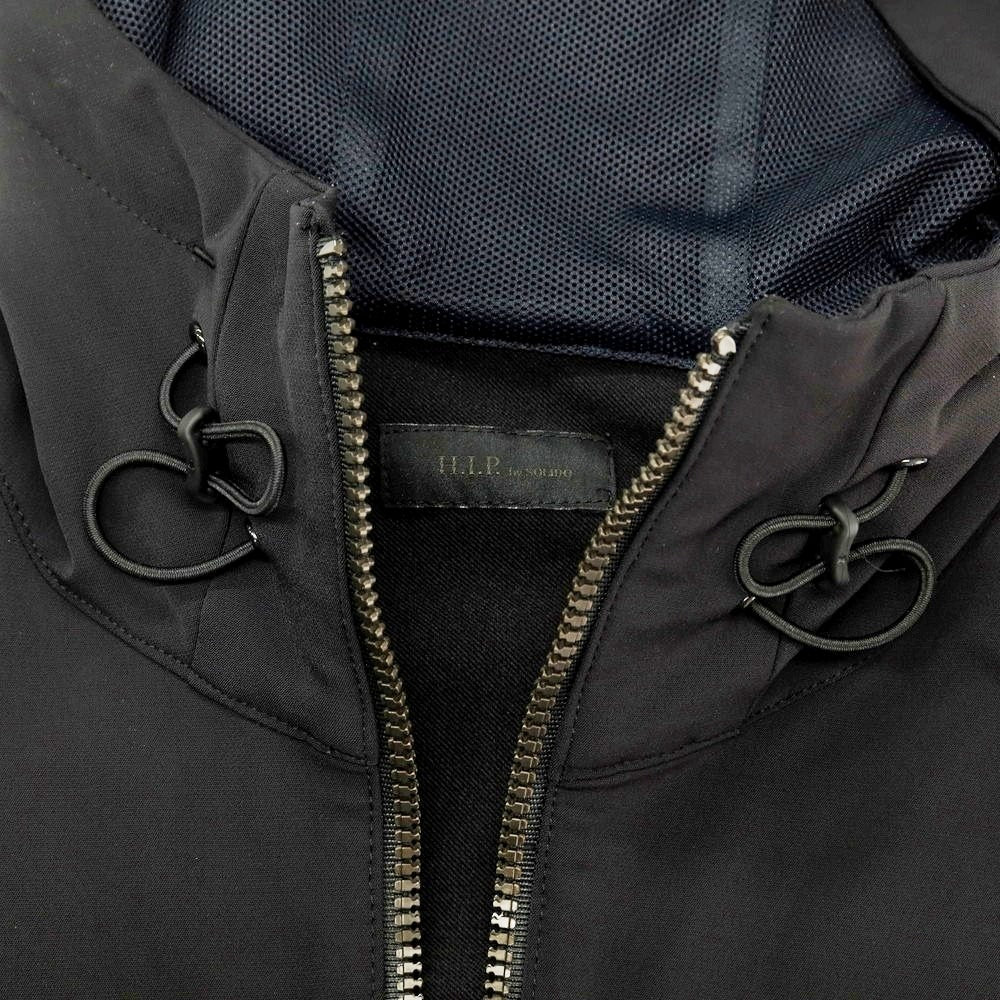 【中古】エイチアイピーバイ ソリード H.I.P. by SOLIDO ストレッチ ナイロン ダブルジップ フーデッドブルゾン ブラック【 2 】【 状態ランクB 】【 メンズ 】