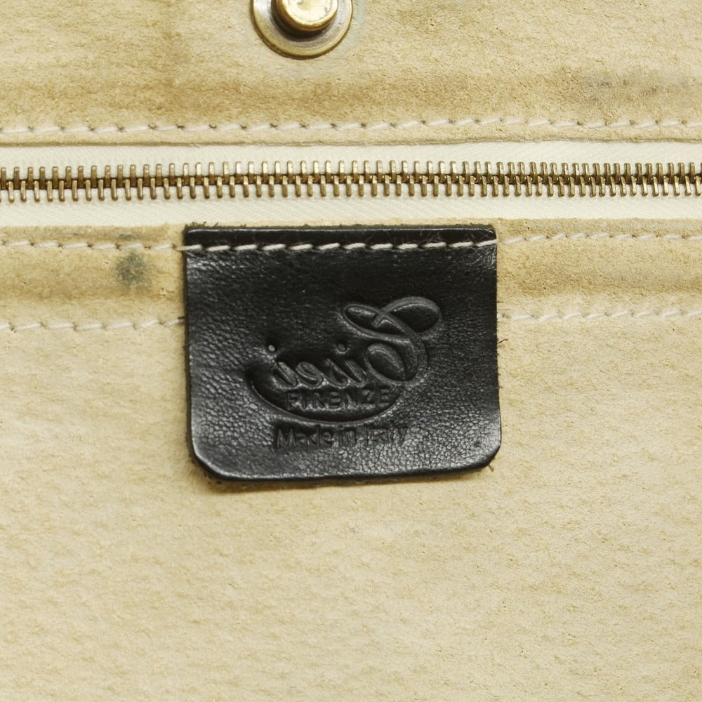 【中古】シセイ Cisei キャンバス レザー トートバッグ ダークブラウンxブラック【 状態ランクD 】【 メンズ 】