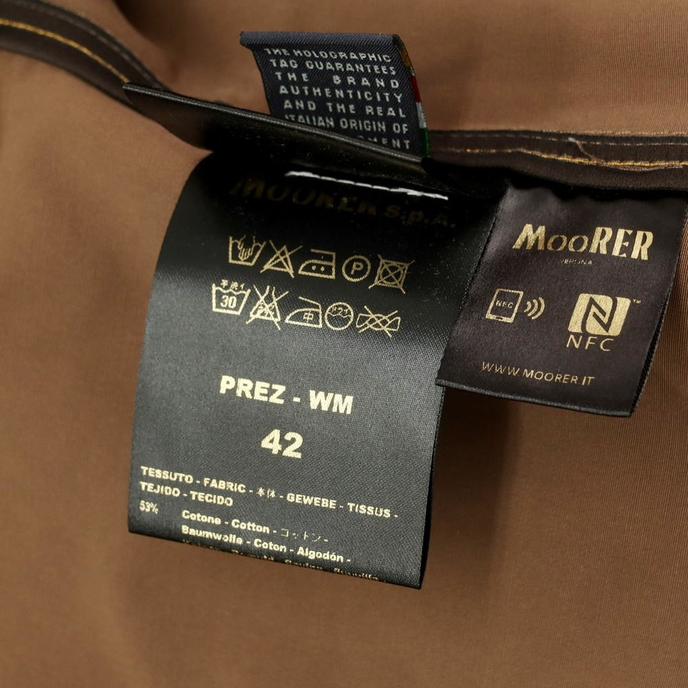 【中古】ムーレー MOORER PREZ コットンポリエステル ステンカラーコート ブラウン【 42 】【 状態ランクB 】【 メンズ 】