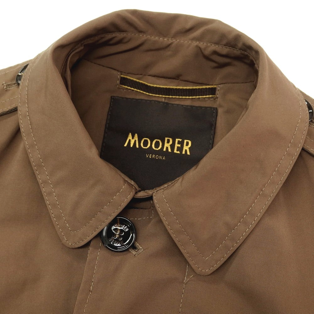 【中古】ムーレー MOORER PREZ コットンポリエステル ステンカラーコート ブラウン【 42 】【 状態ランクB 】【 メンズ 】