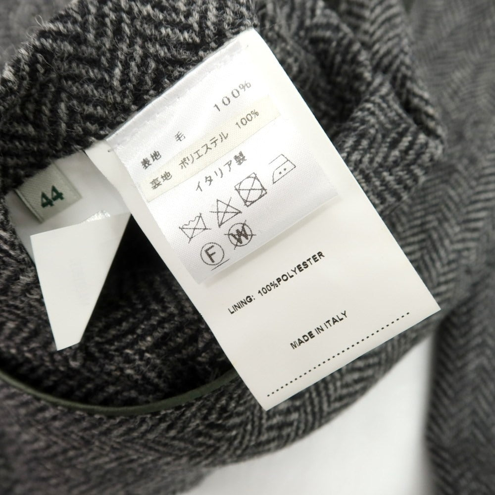 【中古】ルイジ ボレッリ Luigi Borrelli ヘリンボーンウール サファリジャケット グレー系【 44 】【 状態ランクB 】【 メンズ 】