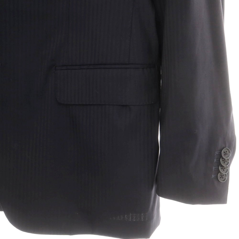 【中古】エストネーション ESTNATION ストレッチウールシルク 2つボタンスーツ ダークネイビー【 50 】【 状態ランクC 】【 メンズ 】