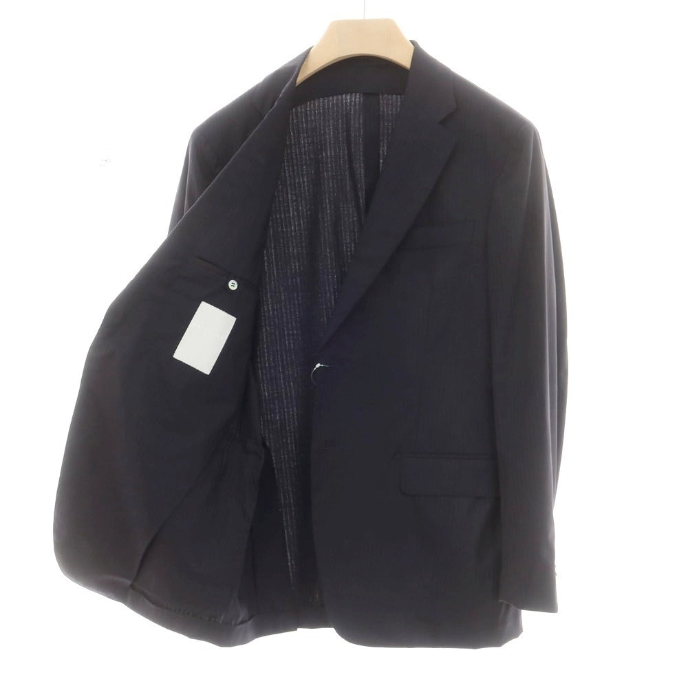 【中古】エストネーション ESTNATION ストレッチウールシルク 2つボタンスーツ ダークネイビー【 50 】【 状態ランクC 】【 メンズ 】
