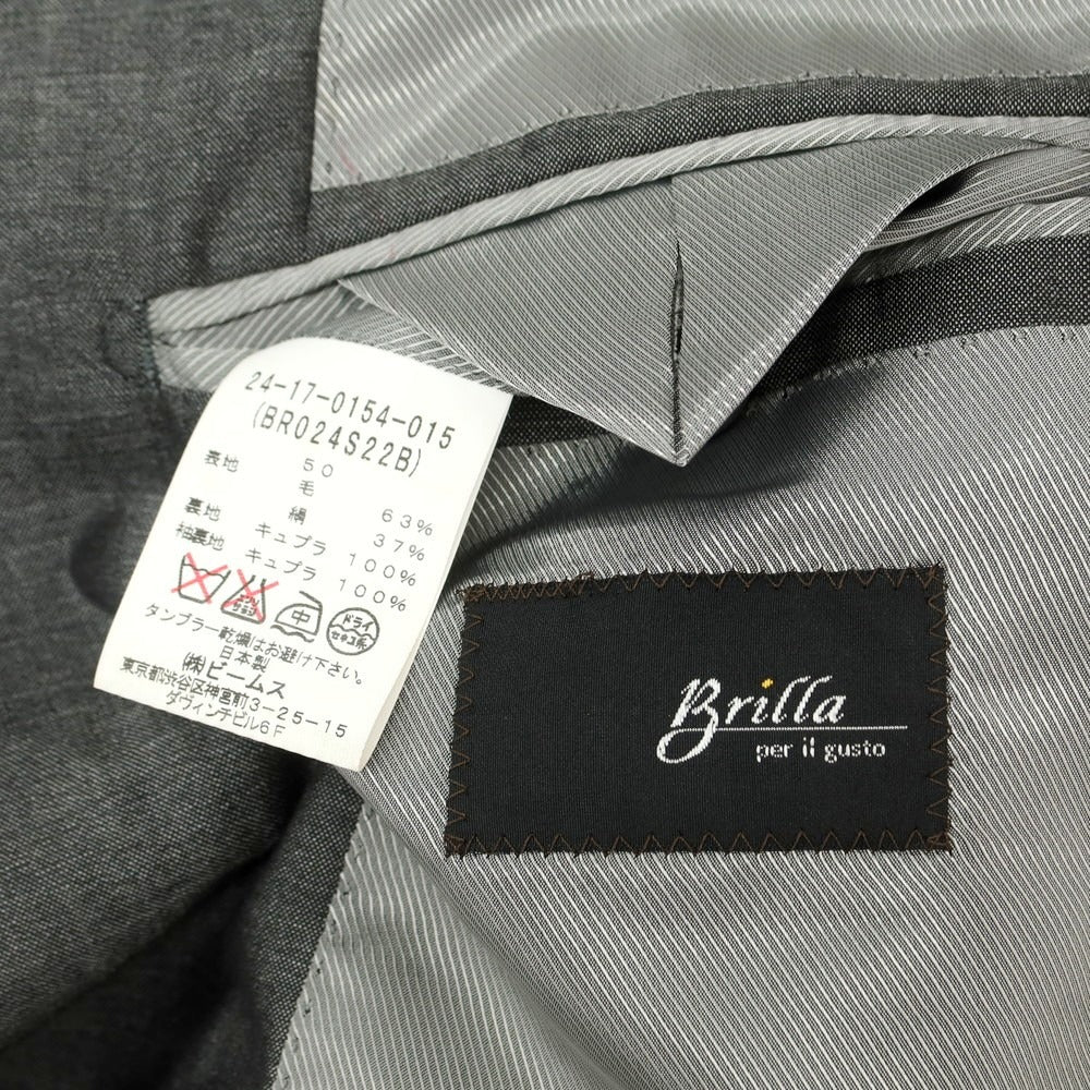【中古】ブリッラ ペル イル グスト Brilla per il gusto ウールシルク 3つボタンスーツ グレー【 50 】【 状態ランクD 】【 メンズ 】