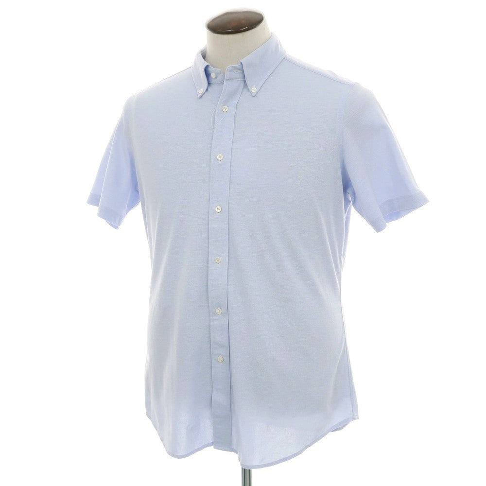 【中古】メイカーズシャツ カマクラ Makers Shirt 鎌倉 コットンポリエステルリネン 鹿の子 ボタンダウン 半袖シャツ ライトブルー【 XL 】【 状態ランクC 】【 メンズ 】
