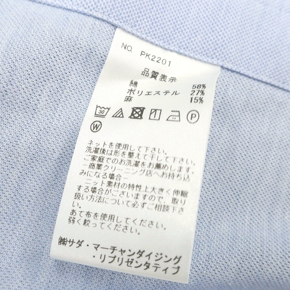 【中古】メイカーズシャツ カマクラ Makers Shirt 鎌倉 コットンポリエステルリネン 鹿の子 ボタンダウン 半袖シャツ ライトブルー【 XL 】【 状態ランクC 】【 メンズ 】