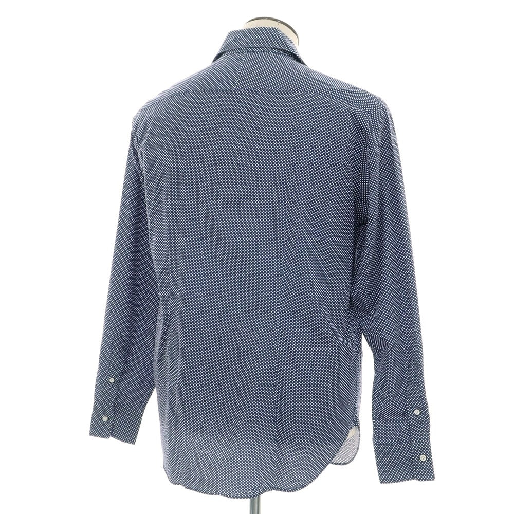【中古】ブルーエグリージオ Blu e Grigio コットン ドット ホリゾンタルカラー カジュアルシャツ ネイビーxホワイト【 LLARGE 】【 状態ランクB 】【 メンズ 】